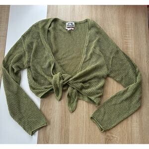 Future Collective Alani Noelle Women’s crochet tie front sweater blouse size L